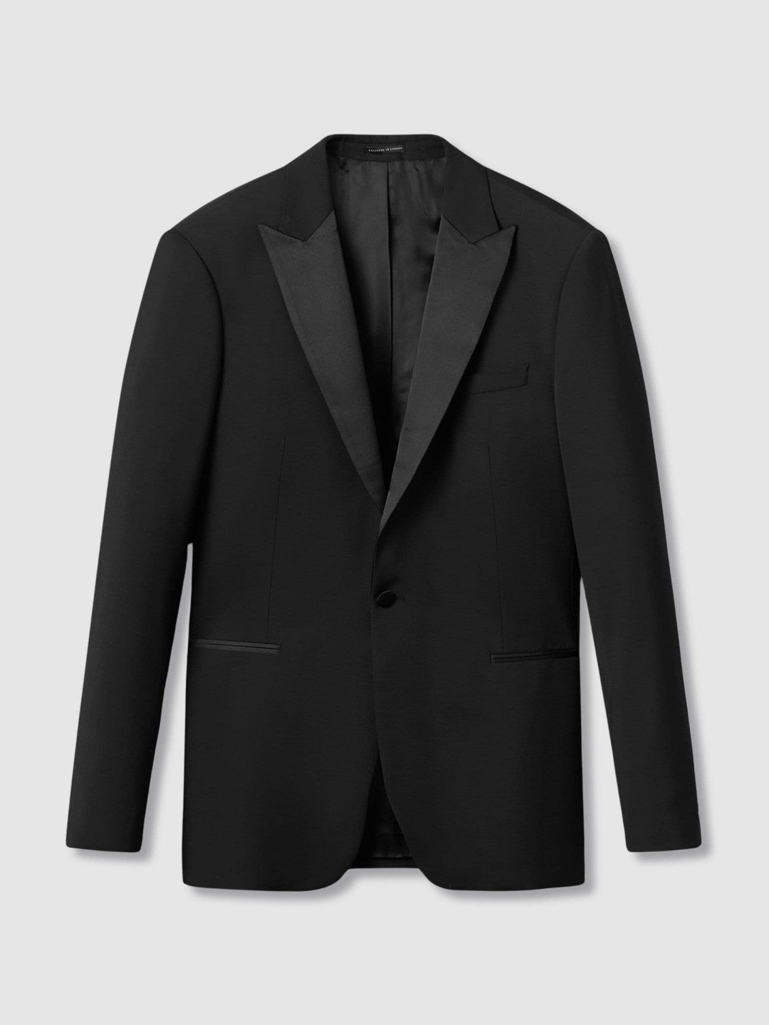 Regular Fit Single Breasted Tuxedo Jacket in Black | Reiss Men Best Seller