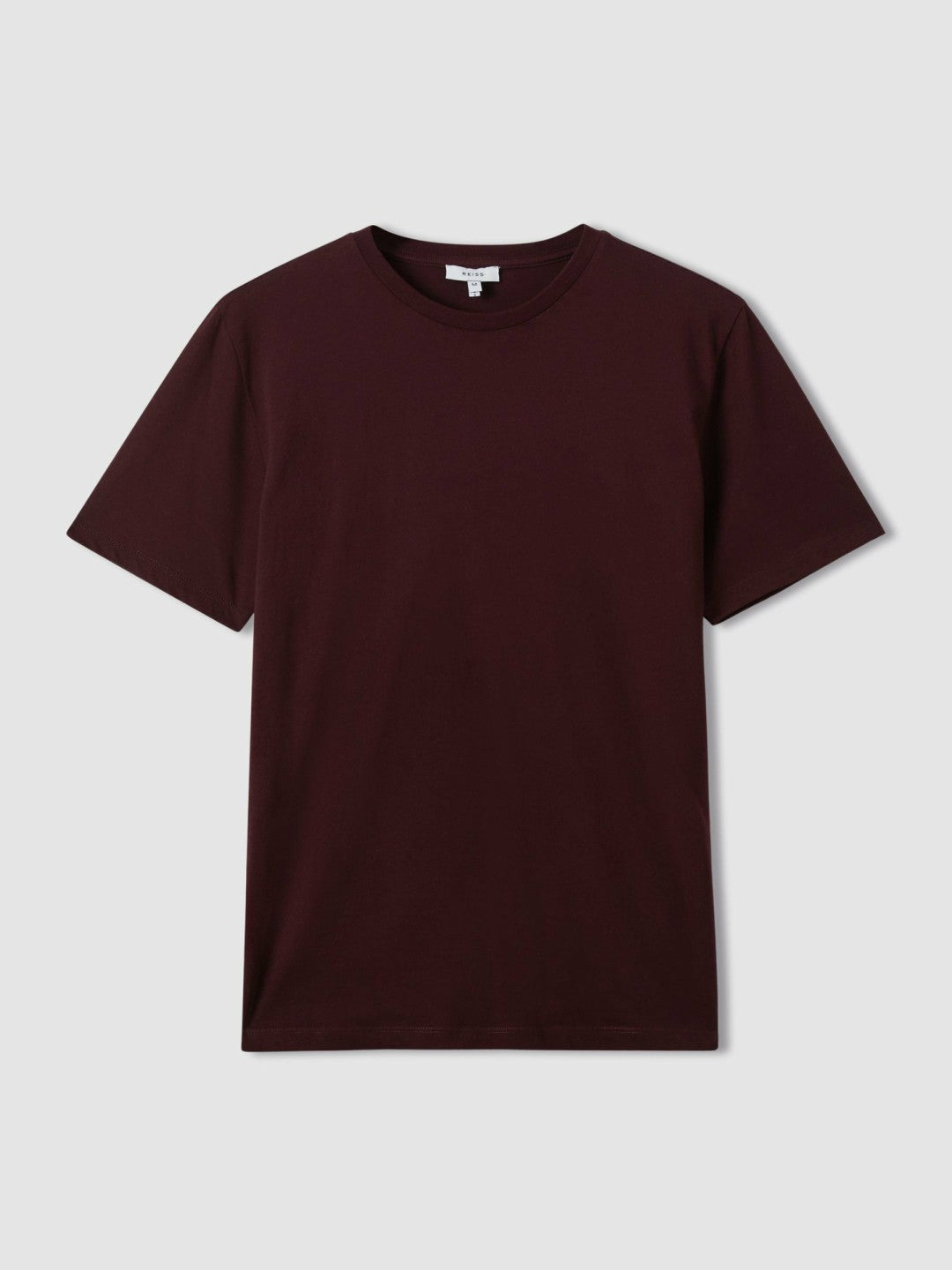 Cotton Crew Neck T-Shirt in Bordeaux | Reiss Men Best Seller