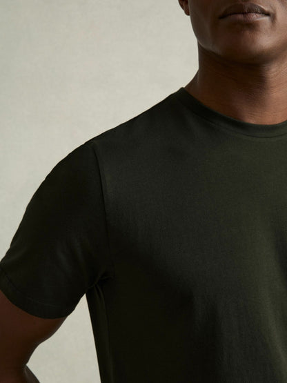 Cotton Crew Neck T-Shirt in Oxidised Green | Reiss Men Recommended