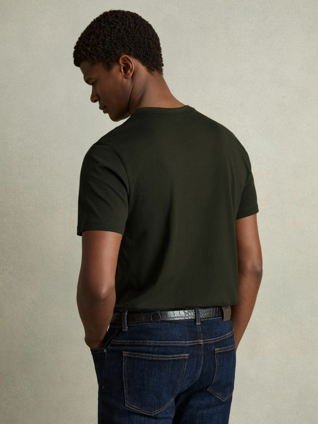 Cotton Crew Neck T-Shirt in Oxidised Green | Reiss Men Recommended