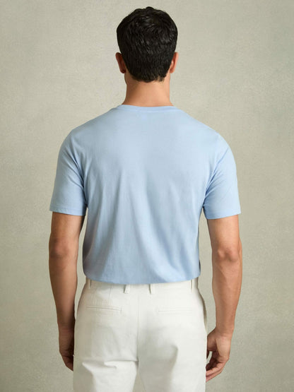 Cotton Crew Neck T-Shirt in Soft Blue | Reiss Men New