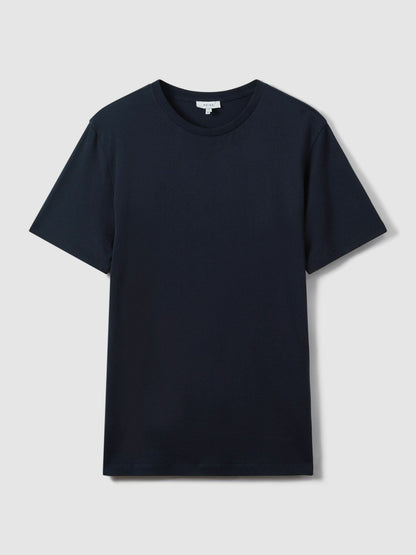 Cotton Crew Neck T-Shirt in Navy | Reiss Men Exclusive