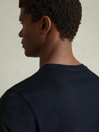 Cotton Crew Neck T-Shirt in Navy | Reiss Men Exclusive