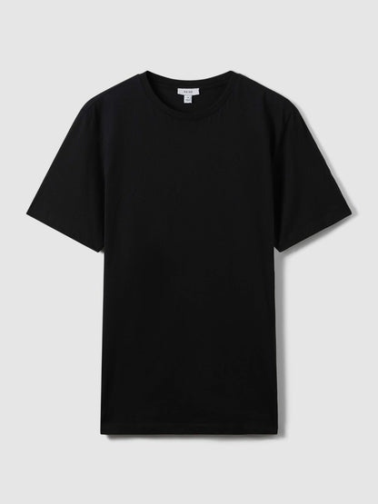 Cotton Crew Neck T-Shirt in Black | Reiss Men Recommended