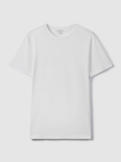 Cotton Crew Neck T-Shirt in White | Reiss Men Signature
