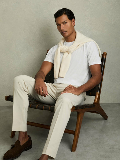 Cotton Crew Neck T-Shirt in White | Reiss Men Signature