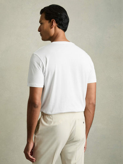 Cotton Crew Neck T-Shirt in White | Reiss Men Signature