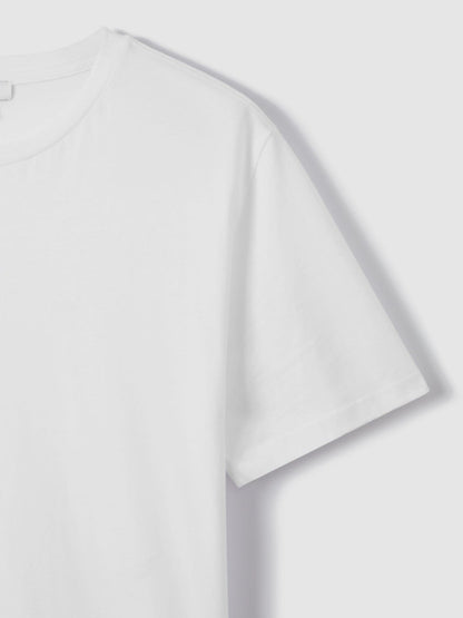 Cotton Crew Neck T-Shirt in White | Reiss Men Signature