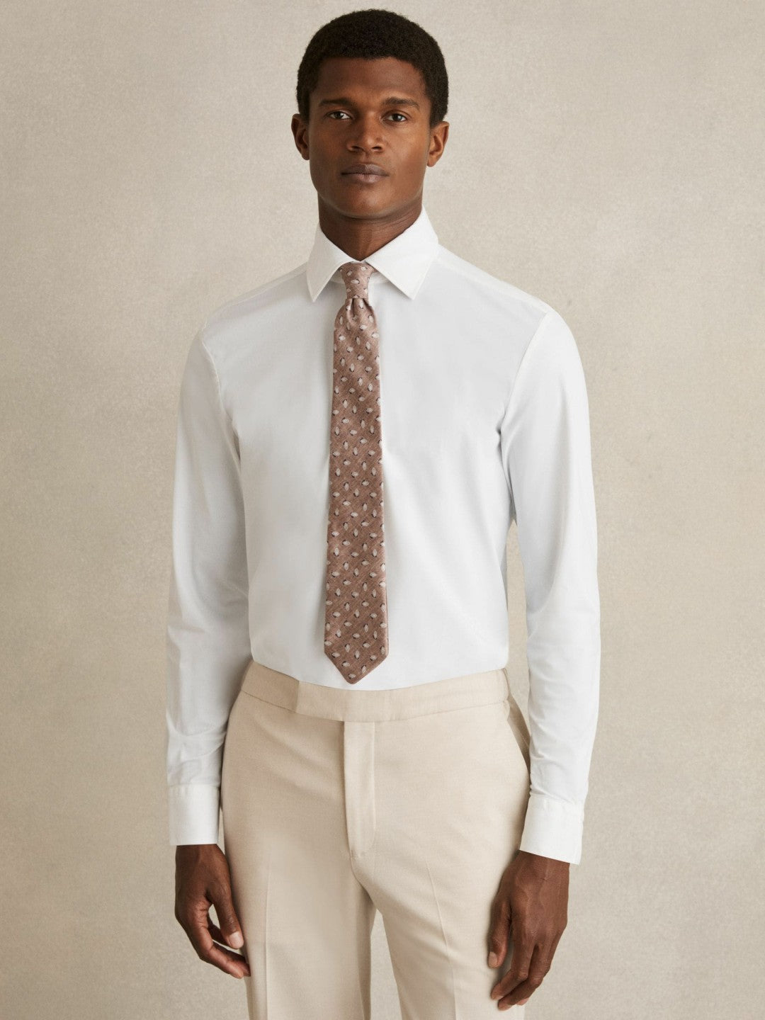 Regular Fit Button-Through Travel Shirt in White | Reiss Men Featured