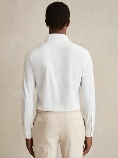 Regular Fit Button-Through Travel Shirt in White | Reiss Men Featured