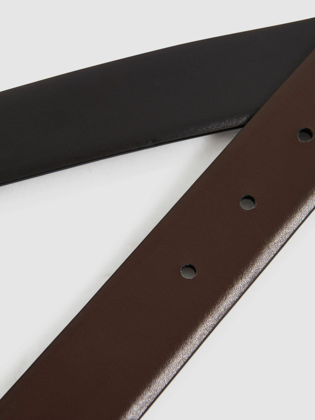 Reversible Leather Belt in Black/Dark Brown | Reiss Men Premium
