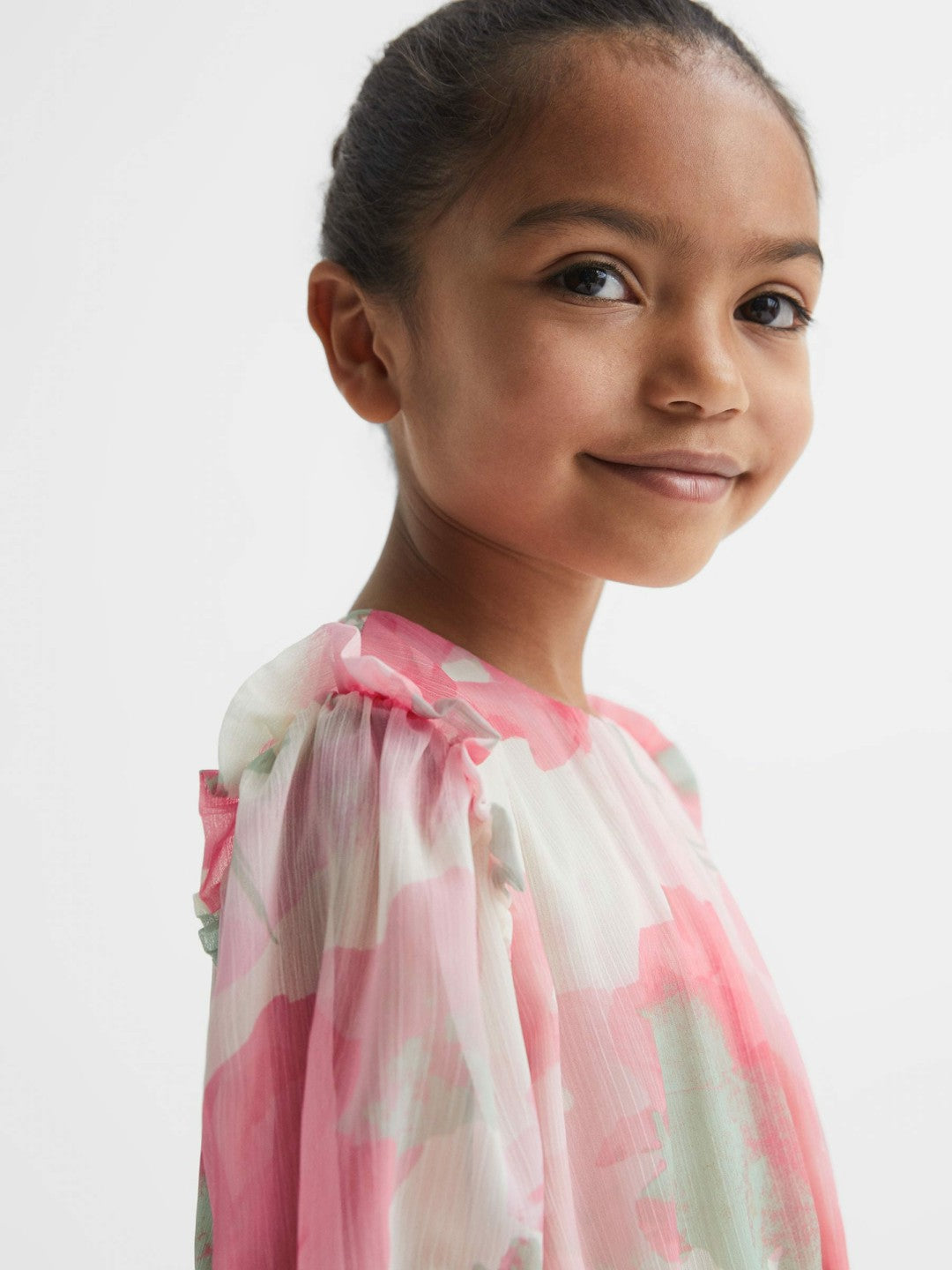 4-9 yrs Printed Tiered Dress in Pink Print | Reiss Children & Baby Best Seller