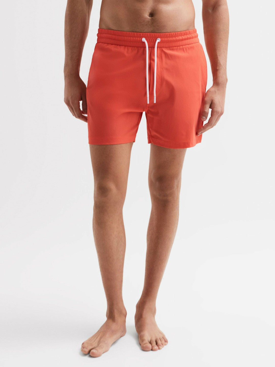 Plain Drawstring Swim Shorts in Bright Orange | Reiss Men Recommended