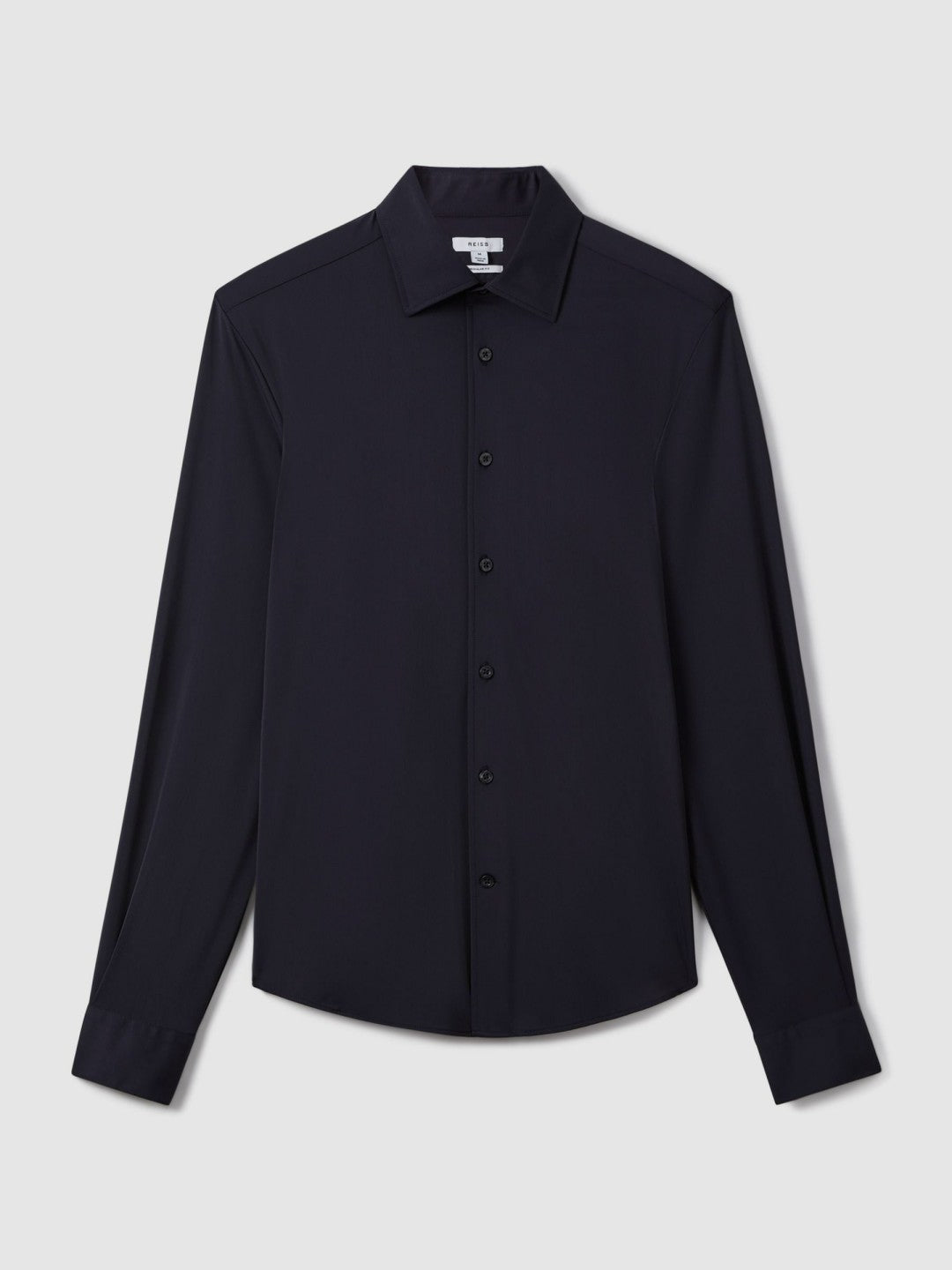 Regular Fit Button-Through Travel Shirt in Navy | Reiss Men Popular
