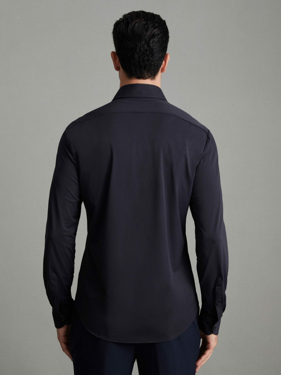 Regular Fit Button-Through Travel Shirt in Navy | Reiss Men Popular