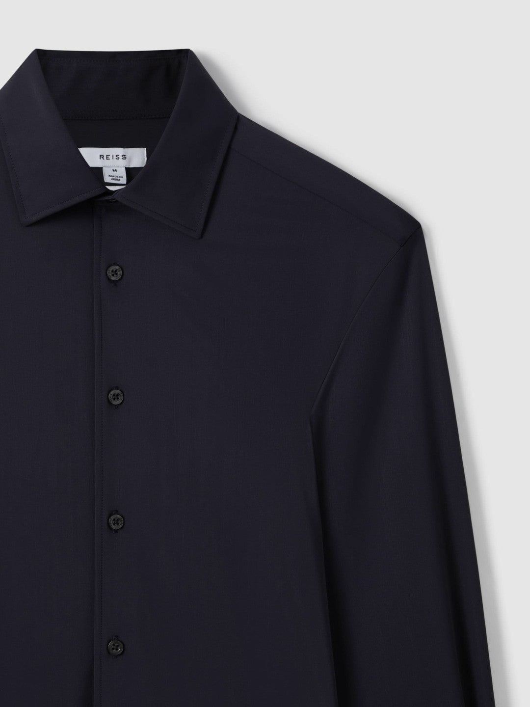 Regular Fit Button-Through Travel Shirt in Navy | Reiss Men Popular