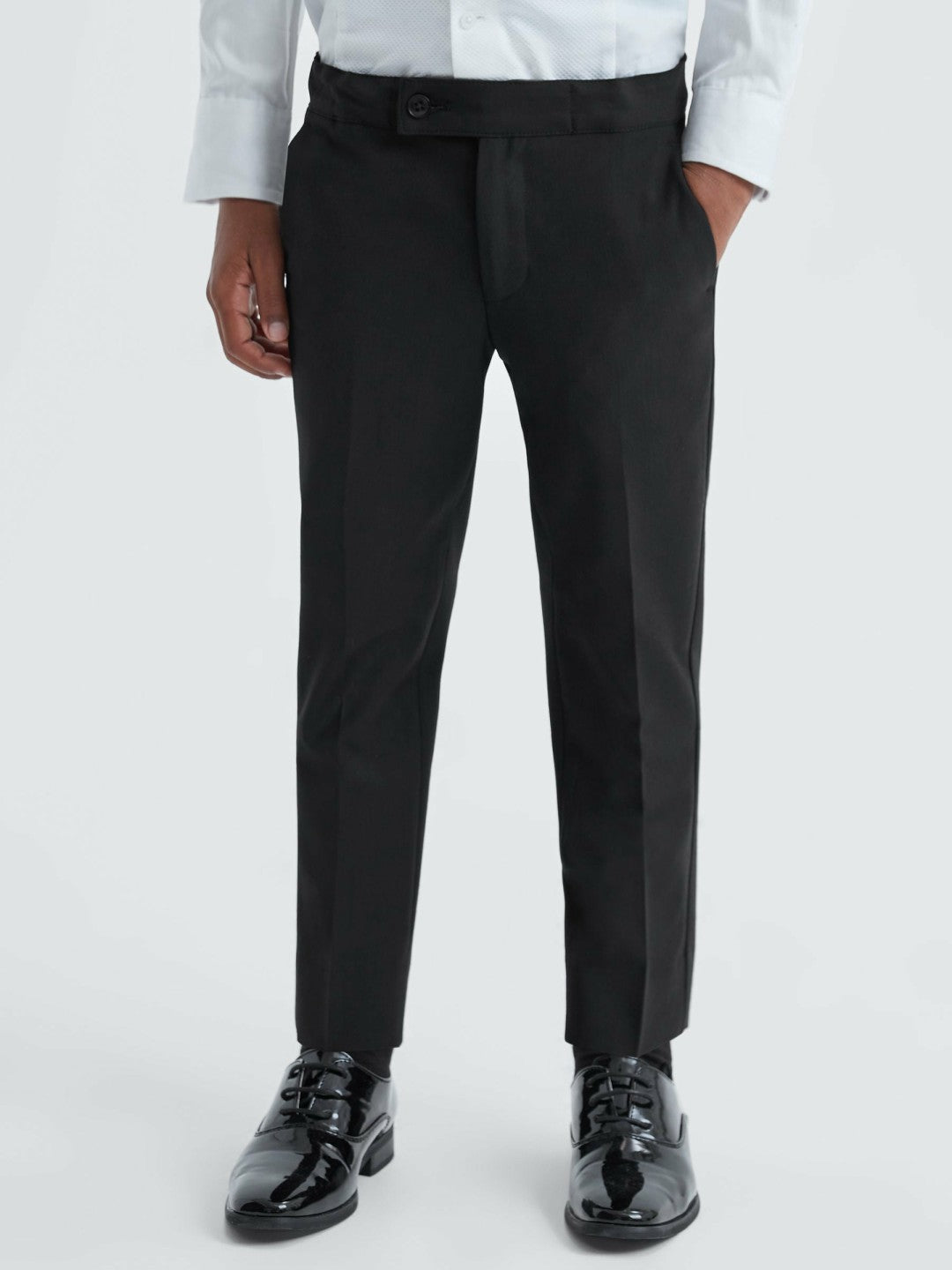 3-9 yrs Tuxedo Satin Stripe Trousers in Black | Reiss Children & Baby Signature
