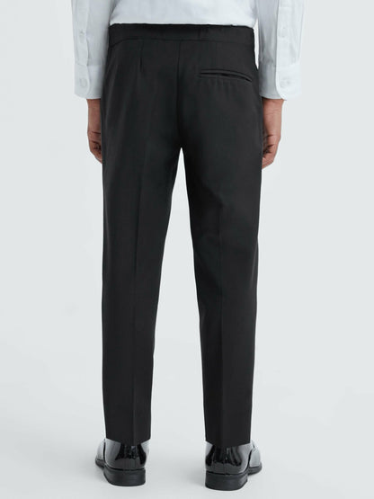 3-9 yrs Tuxedo Satin Stripe Trousers in Black | Reiss Children & Baby Signature