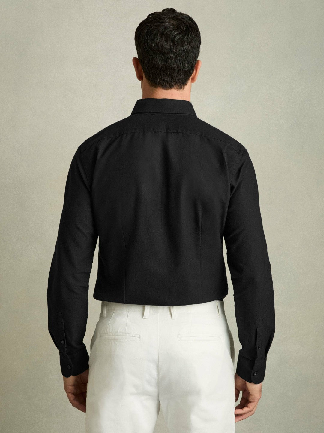 Slim-Fit Button-Down Collar Cotton Oxford Shirt in Black | Reiss Men Trending