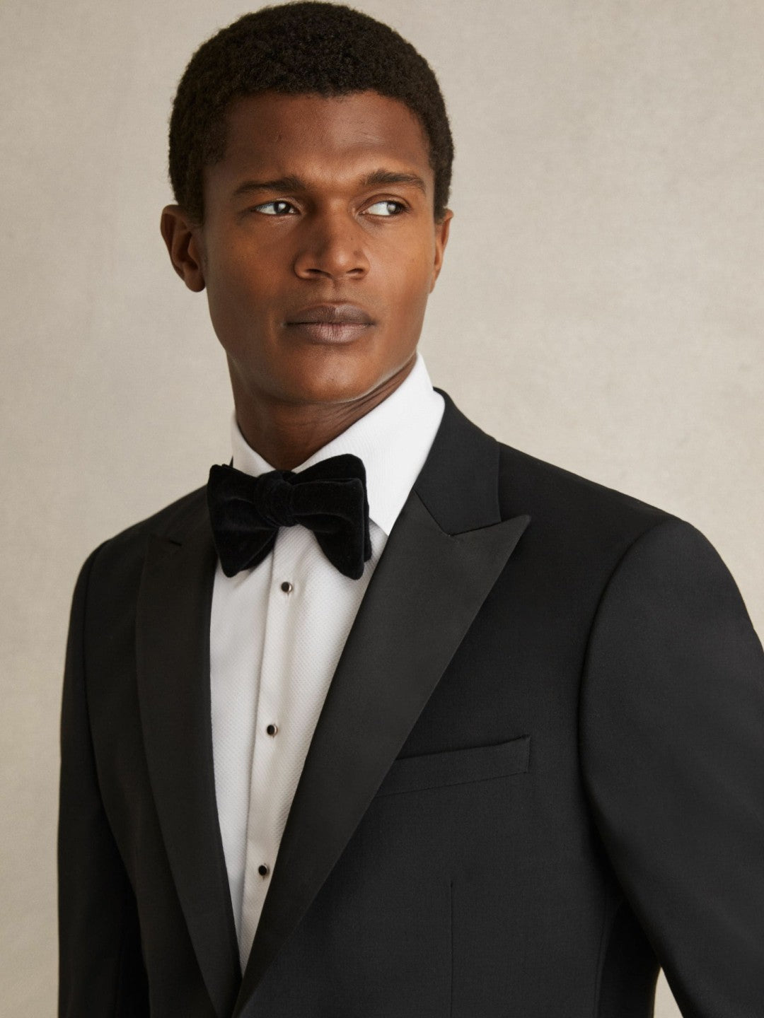 Slim Fit Cotton Marcella Tuxedo Shirt in White | Reiss Men Featured