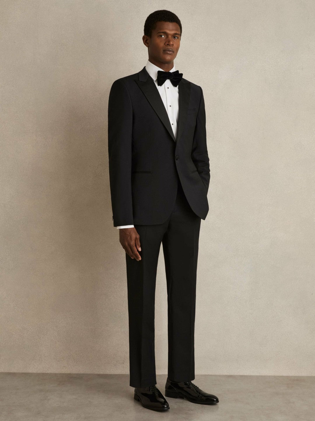 Slim Fit Cotton Marcella Tuxedo Shirt in White | Reiss Men Featured