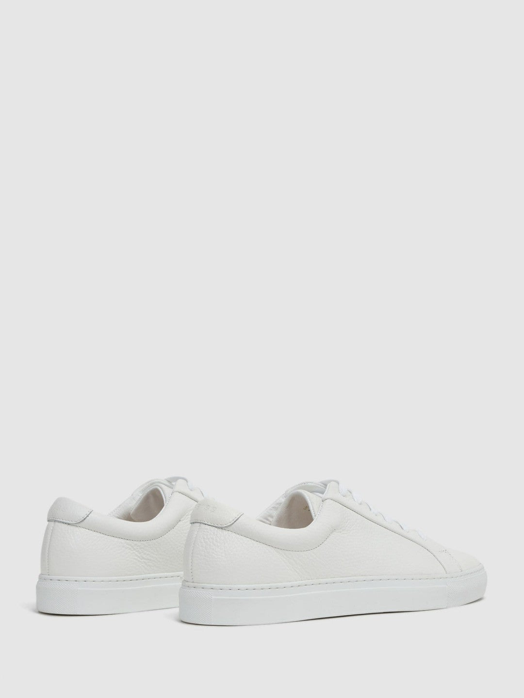 Tumbled-Leather Low-Top Trainers in White | Reiss Men New