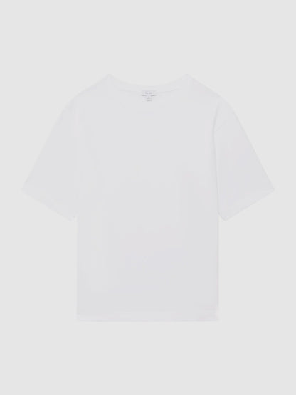 Oversized Garment Dye T-Shirt in White | Reiss Men Recommended