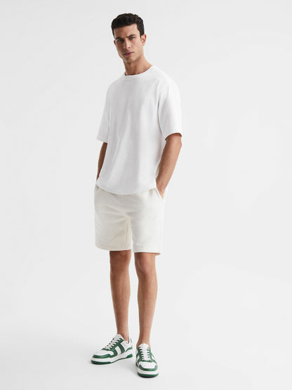 Oversized Garment Dye T-Shirt in White | Reiss Men Recommended