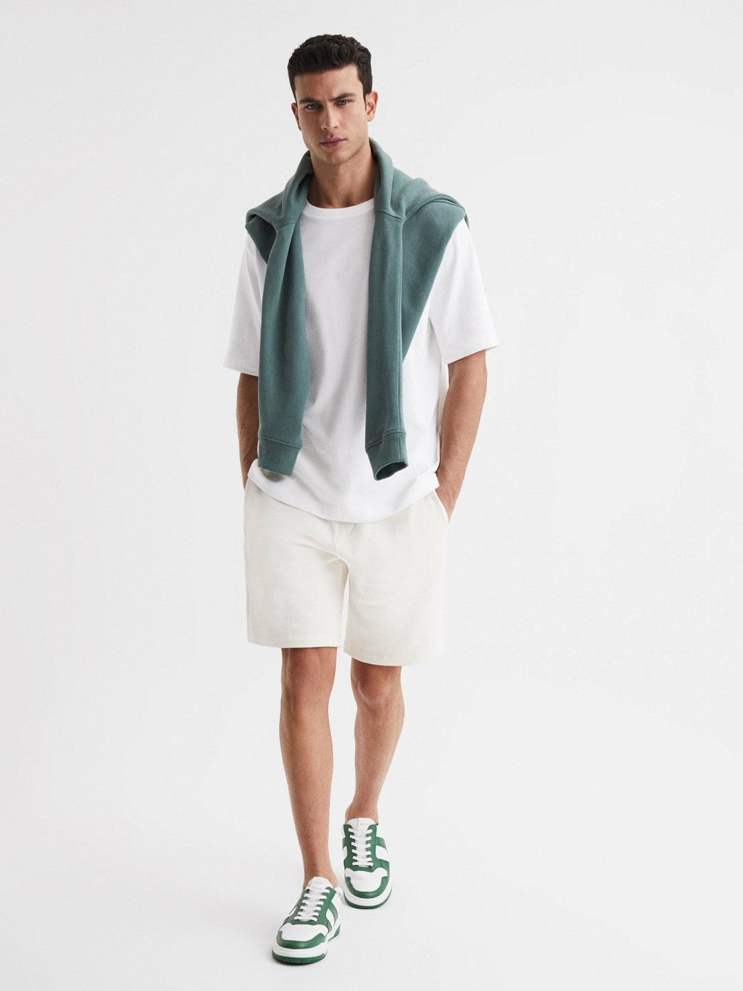 Oversized Garment Dye T-Shirt in White | Reiss Men Recommended