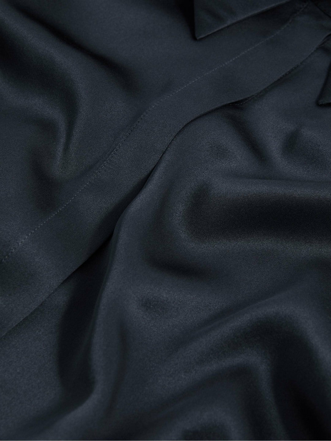 Silk Double-Cuff Button-Through Shirt in Navy | Reiss Women Best Seller