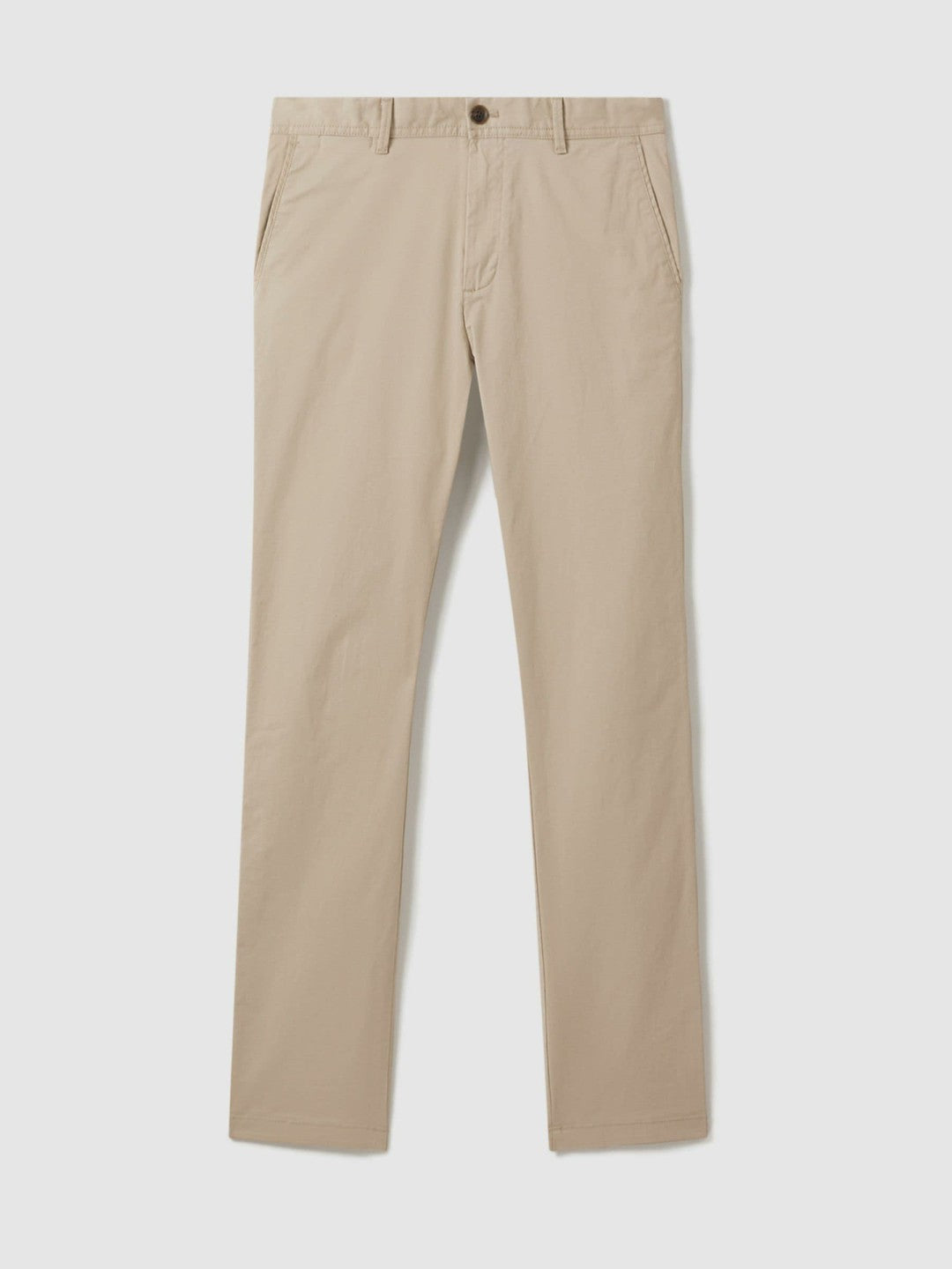 Slim Fit Washed Cotton Blend Chinos in Stone | Reiss Men New