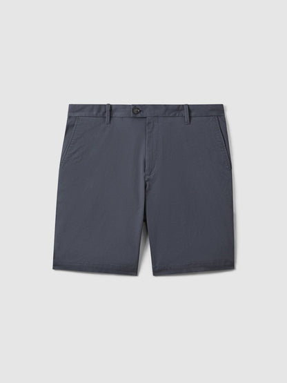 Cotton Chino Shorts with Stretch in Airforce Blue | Reiss Men Best Seller
