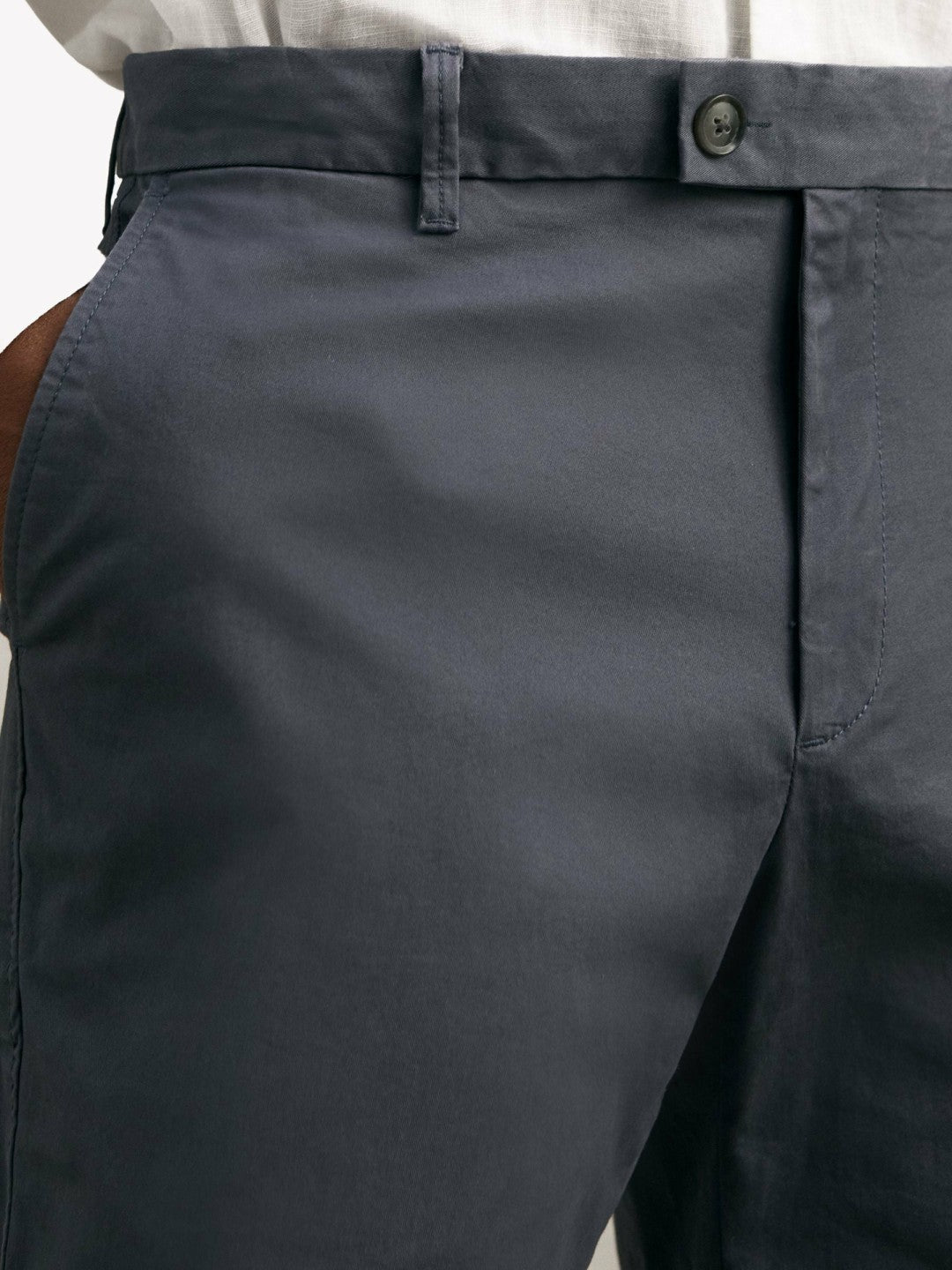 Cotton Chino Shorts with Stretch in Airforce Blue | Reiss Men Best Seller