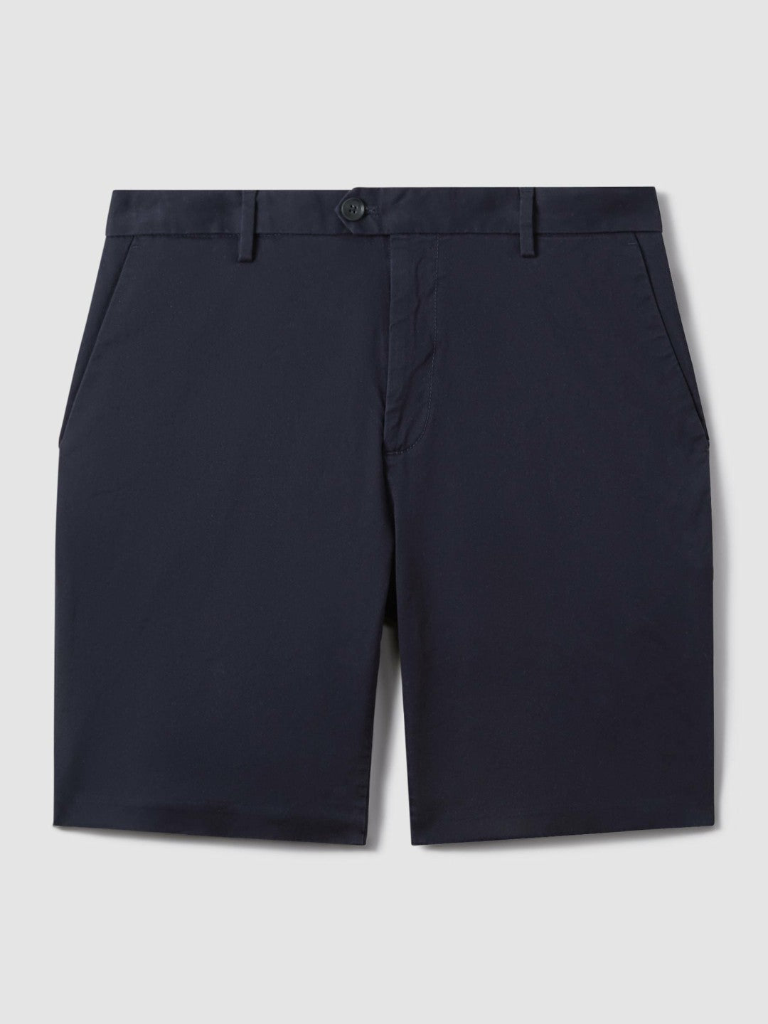 Cotton Chino Shorts with Stretch in Navy | Reiss Men Signature