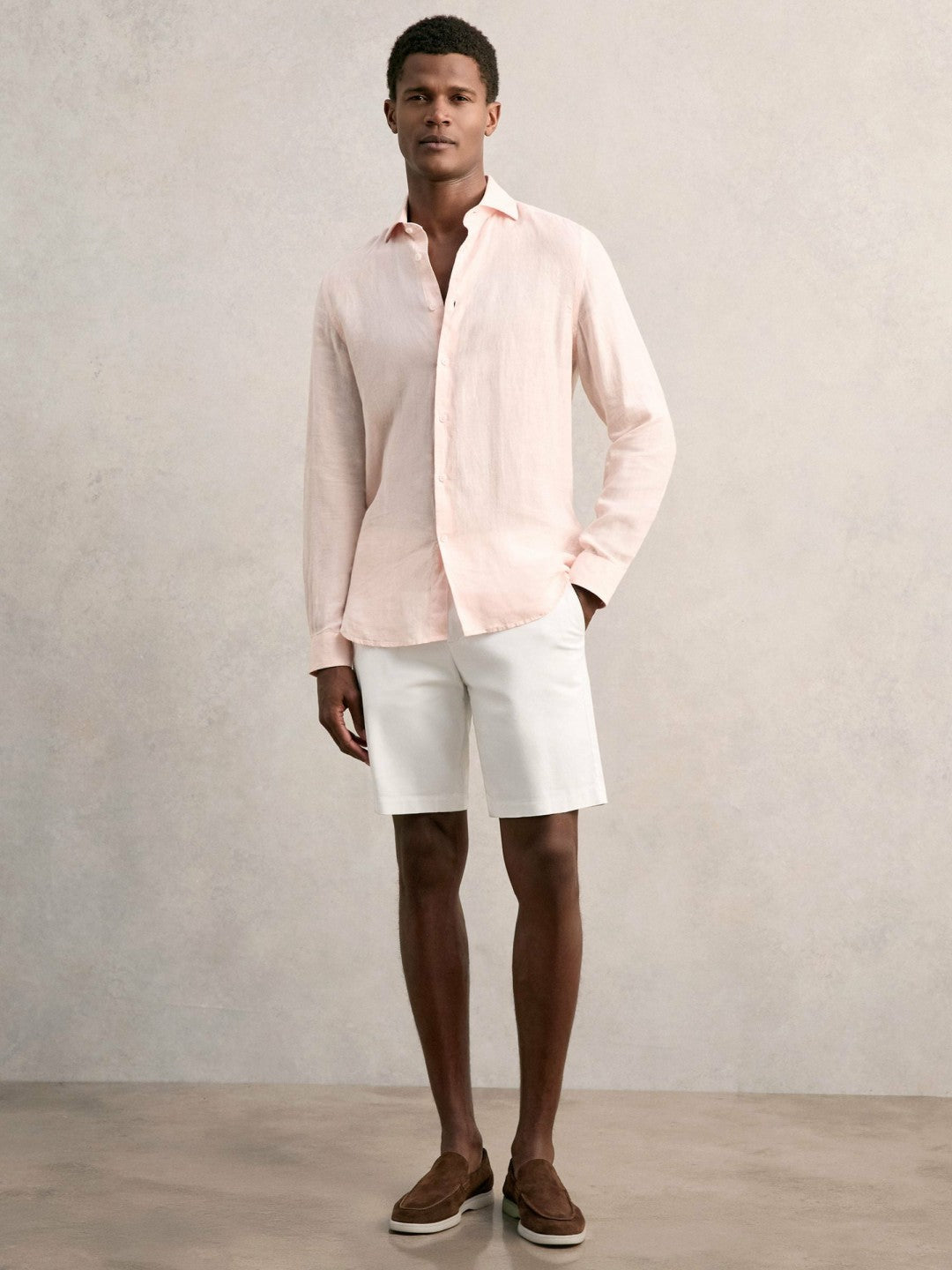 Cotton Chino Shorts with Stretch in White | Reiss Men Popular