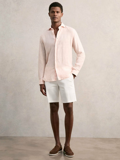 Cotton Chino Shorts with Stretch in White | Reiss Men Popular