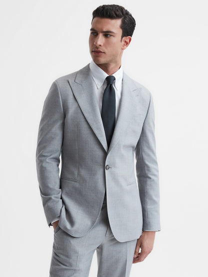 Textured Silk Blend Tie in Navy | Reiss Men Signature