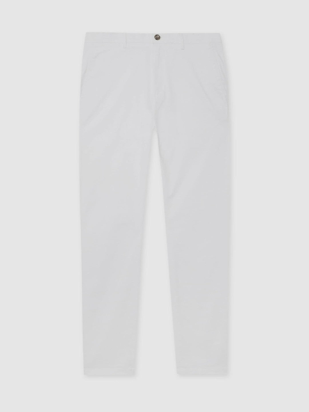 Slim Fit Washed Cotton Blend Chinos in White | Reiss Men Best Seller