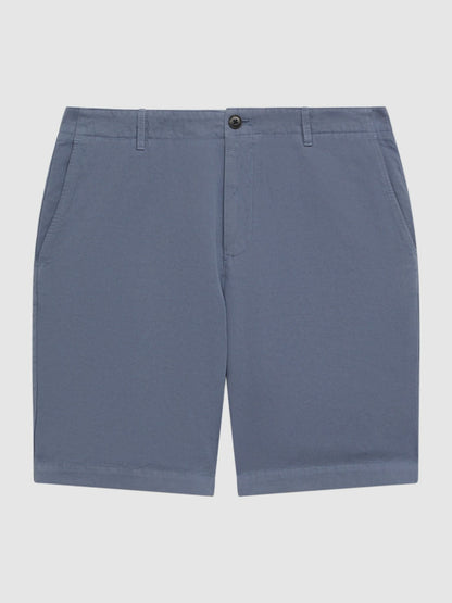 Cotton-Linen Blend Shorts in Airforce Blue | Reiss Men Signature