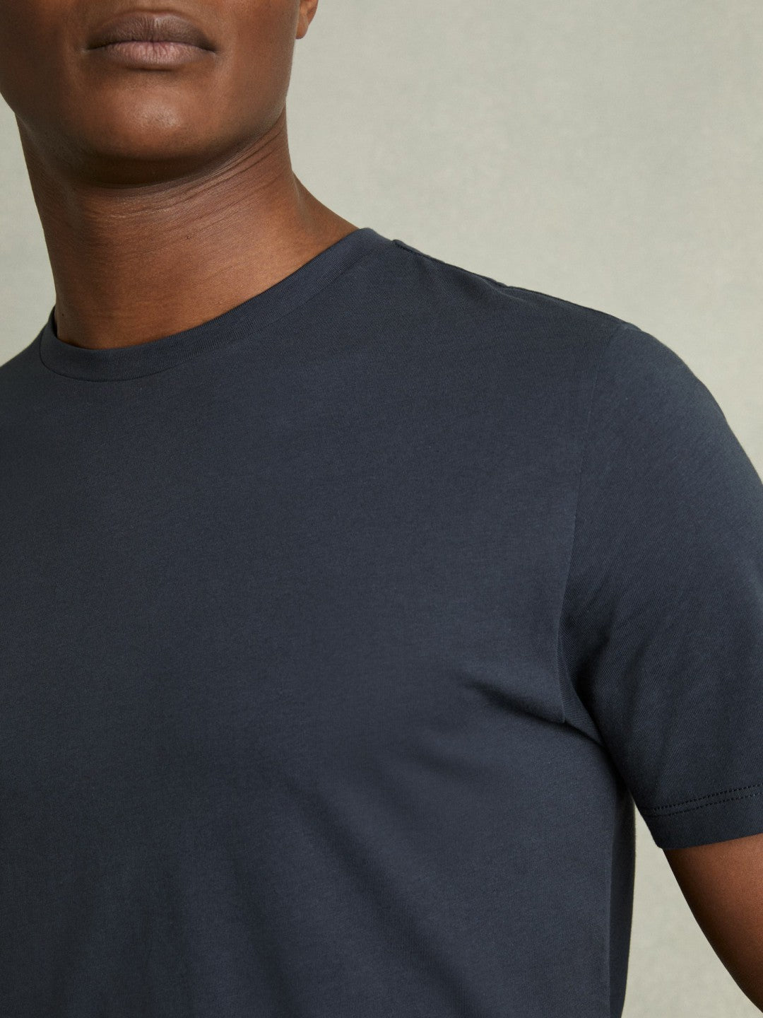 Cotton Crew Neck T-Shirt in Airforce Blue | Reiss Men Featured