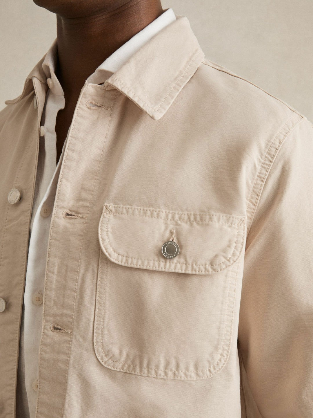 Cotton Worker Jacket in Stone | Reiss Men Recommended