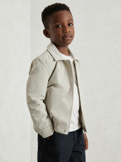 Zip-Through Harrington Jacket in Stone | Reiss Children & Baby Popular
