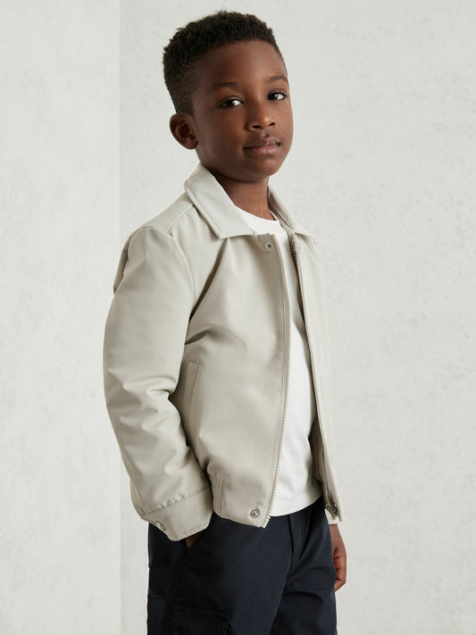 Zip-Through Harrington Jacket in Stone | Reiss Children & Baby Popular