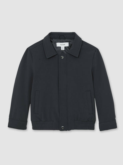 13-14 yrs Zip Through Harrington Jacket in Blue | Reiss Children & Baby Featured