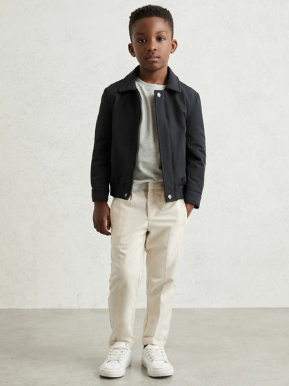 13-14 yrs Zip Through Harrington Jacket in Blue | Reiss Children & Baby Featured