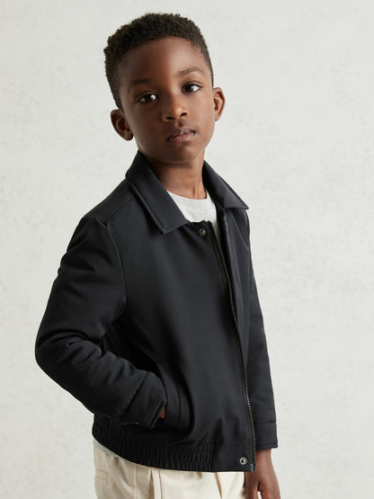 13-14 yrs Zip Through Harrington Jacket in Blue | Reiss Children & Baby Featured