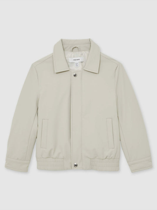 13-14 yrs Zip Through Harrington Jacket in Natural | Reiss Children & Baby New