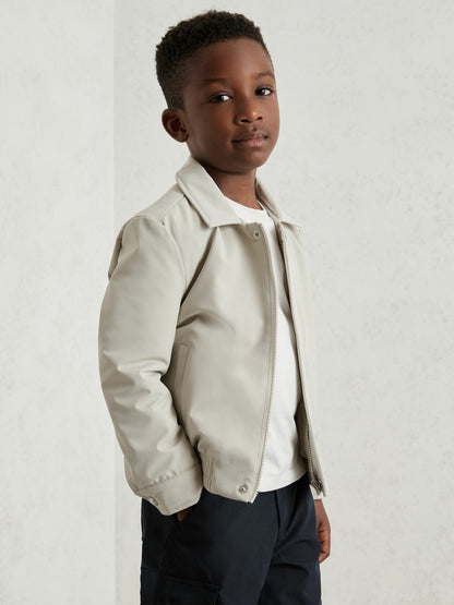 13-14 yrs Zip Through Harrington Jacket in Natural | Reiss Children & Baby New