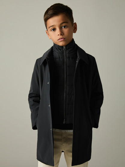 3-9 yrs Gabardine Coat with Removable Gilet in Navy | Reiss Children & Baby Premium