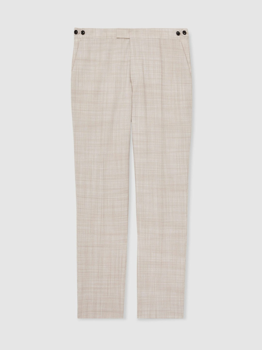 Check Regular-Fit Suit Trousers in Stone | Reiss Men Featured